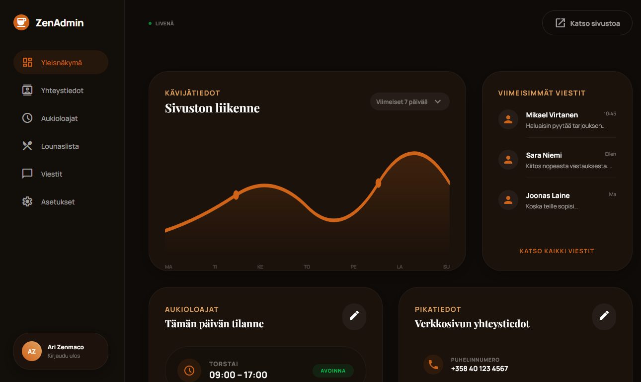 Admin Dashboard UI
